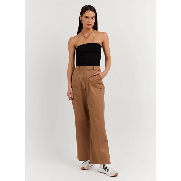 DISSH Jordy Tan Cargo Trouser Pants Size 2‎ High Waisted Minimalist Utility NWT - Picture 1 of 10